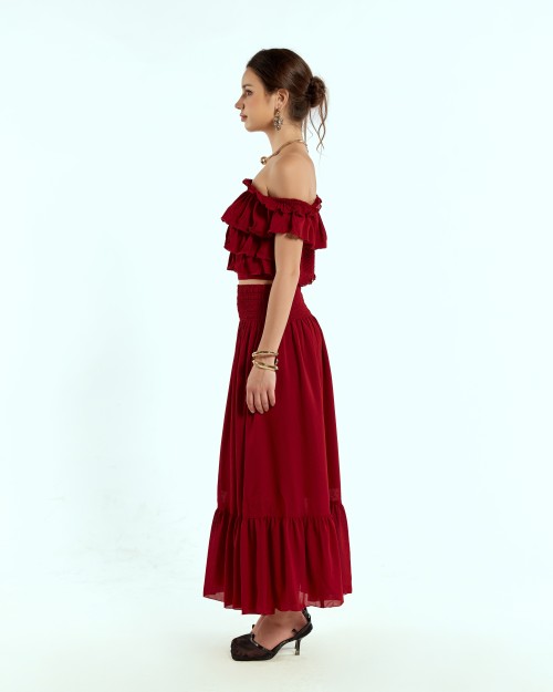 Sixdo SIXDO Woven Flared Dress 2 Pieces